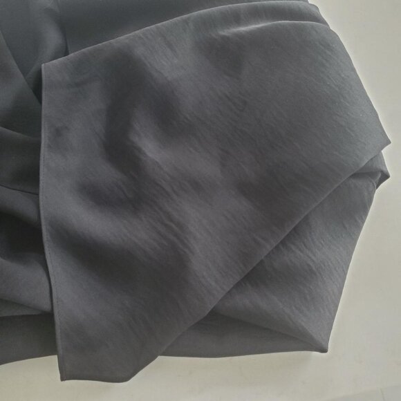 Chico's Black Label Asymmetrical Black Tiered Tunic Top with Roll Up Sleeves  2 - Picture 8 of 9